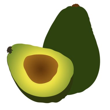 Tam ve yarım avokado. Doğal ürün. Sağlıklı beslenme.