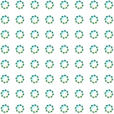 Beyaz arkaplanda soyut geometrik çiçek deseni
