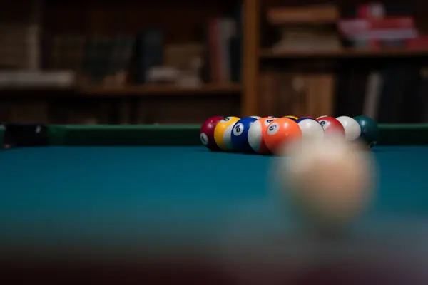billiard balls on a table