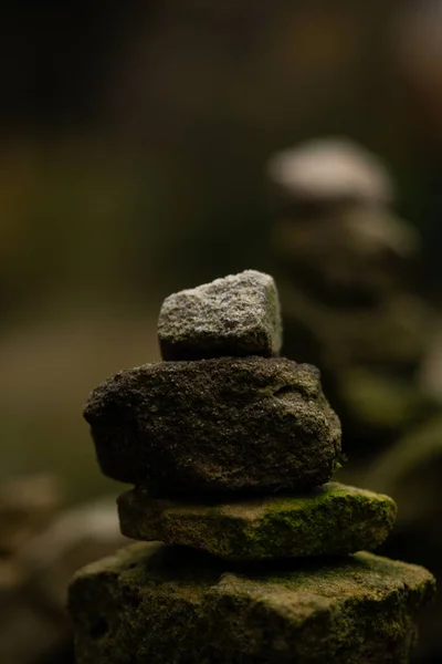 a closeup shot of a pile of stones