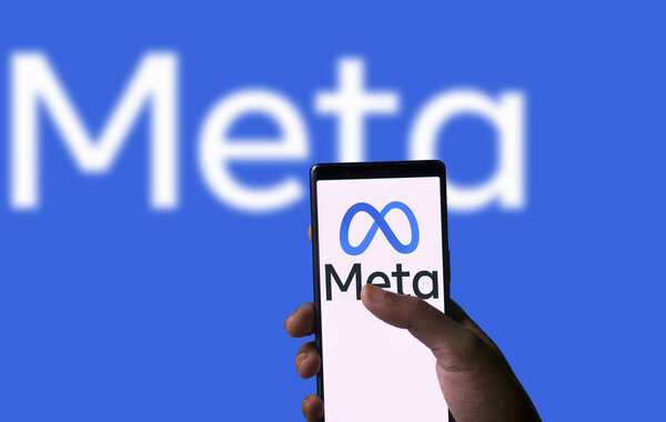 Dhaka, Bangladesh - 16 January 2024:Meta logo on smartphne.