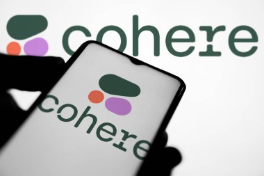 Cohere logosu akıllı telefon, Dhaka, Bangladeş - 08 Mart 2024.
