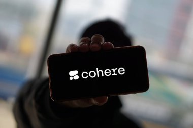 Cohere logosu akıllı telefon, Dhaka, Bangladeş - 08 Mart 2024.