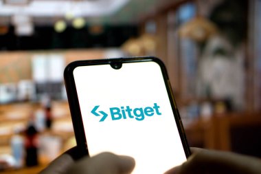 Dhaka, Bangladeş 22 Mart 2024: Bu resimde Bitget logosu akıllı bir telefondan gösteriliyor
