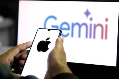 Google Gemini AI logosu Apple, Dhaka, Bangladeş 23 Mart 2024.