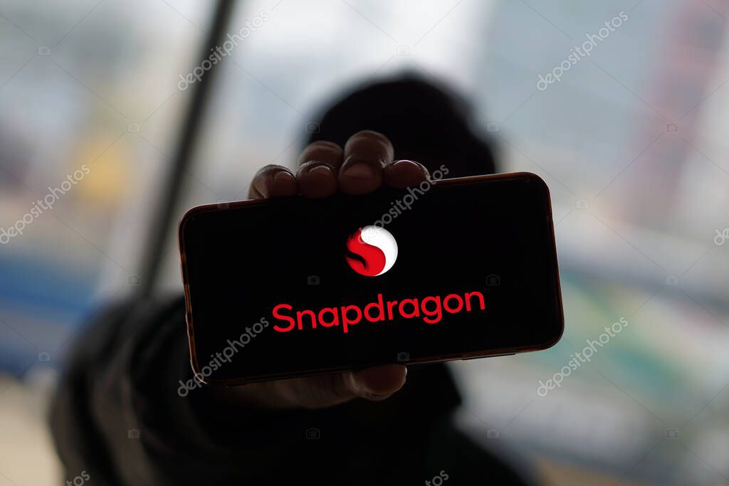 Smart phone with qualcomm snapdragon logo, which is a procedure for phones.Dhaka,Bangladesh 30 April 2024.