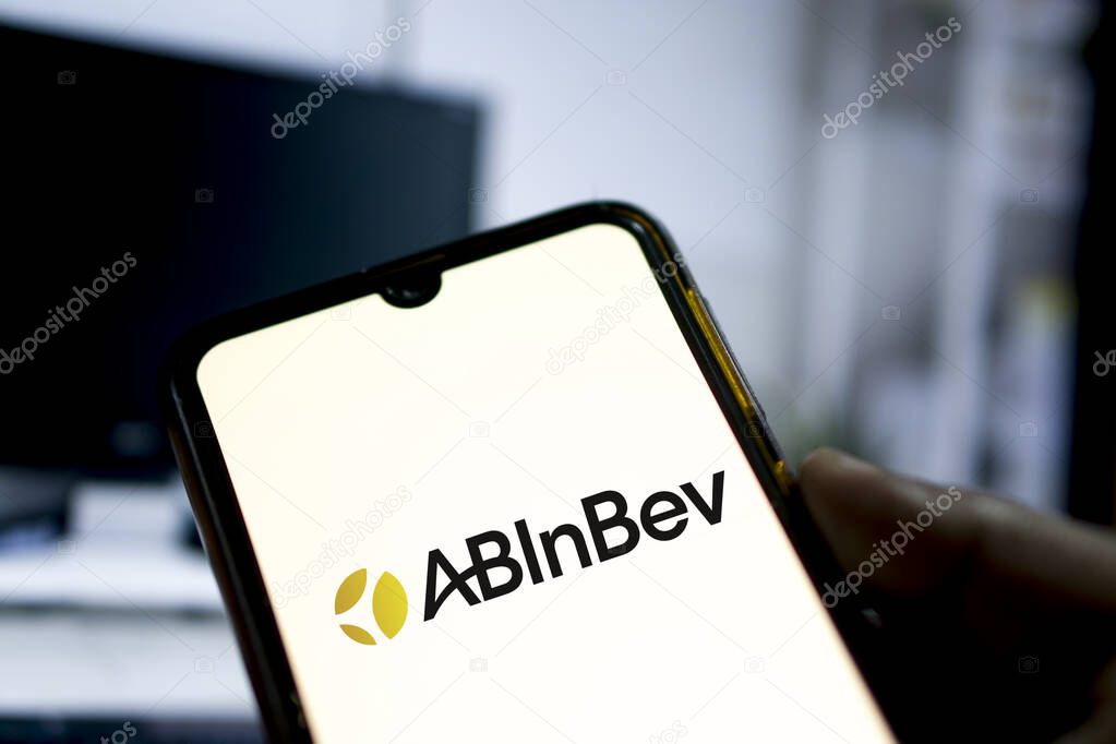 Dhaka,Bangladesh 21 May 2024:Anheuser-Busch InBev (AB InBev) on phone .