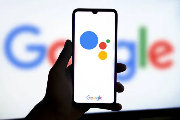 Stock image Dhaka,Bangladesh 28 May 2024:Google assistant app logo on the Phone.