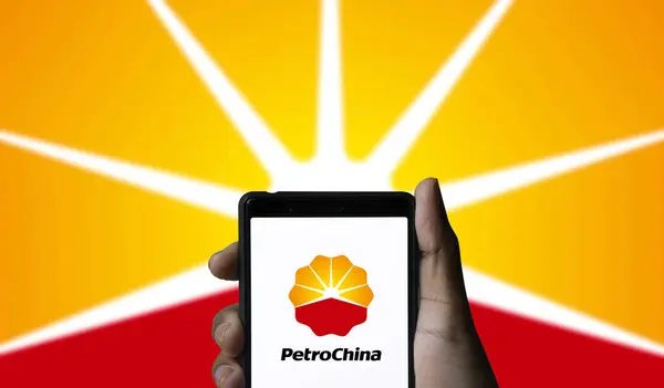 stock image Dhaka,Bangladesh 01 Aug 2024:Chinese oil and gas PetroChina Company Limited on screen.