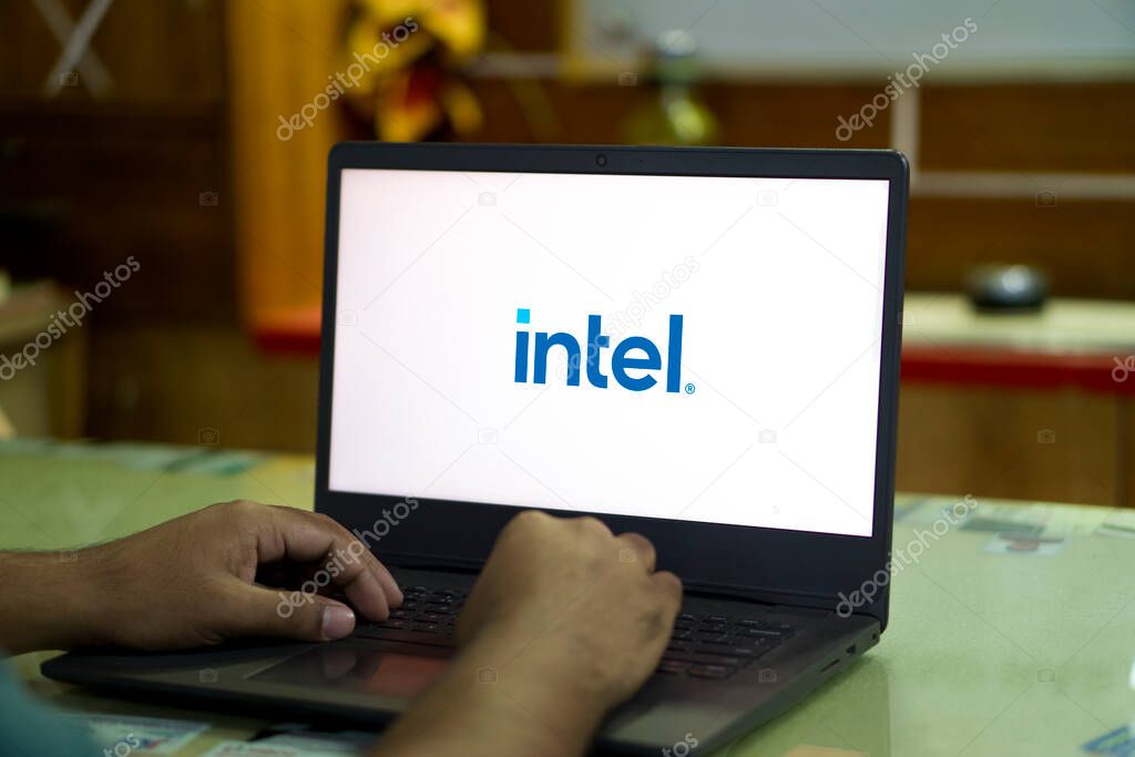 Dhaka, Bangladesh- 20 September 2024: Intel logo is displayed on smartphone.