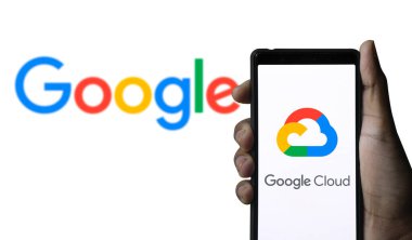 Google Cloud Platform logo on smartphone-Dhaka,Bangladesh 26 Sep 2024. clipart