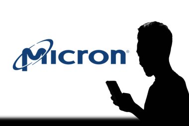 Micron logo is displayed on smartphone-Dhaka, Bangladesh- 29 September 2024. clipart