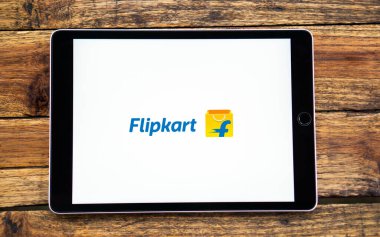 Telefon ekranındaki Flipkart logosu - Dhaka, Bangladeş 11 Ekim 2024.