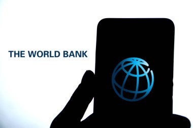 Dünya Bankası logosu akıllı telefon-Dhaka, Bangladeş 11 Ekim 2024.
