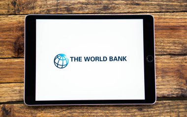 Dünya Bankası logosu akıllı telefon-Dhaka, Bangladeş 11 Ekim 2024.