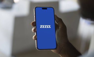 Dhaka, Bangladesh 13 Nov 2024:Zeiss logo on smartphone. clipart