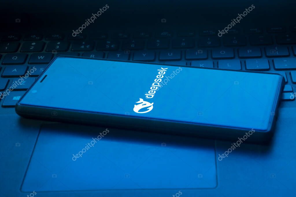 Dhaka, Bangladesh 27 Jan 2025:Deepseek Ai logo is displayed on smartphone.