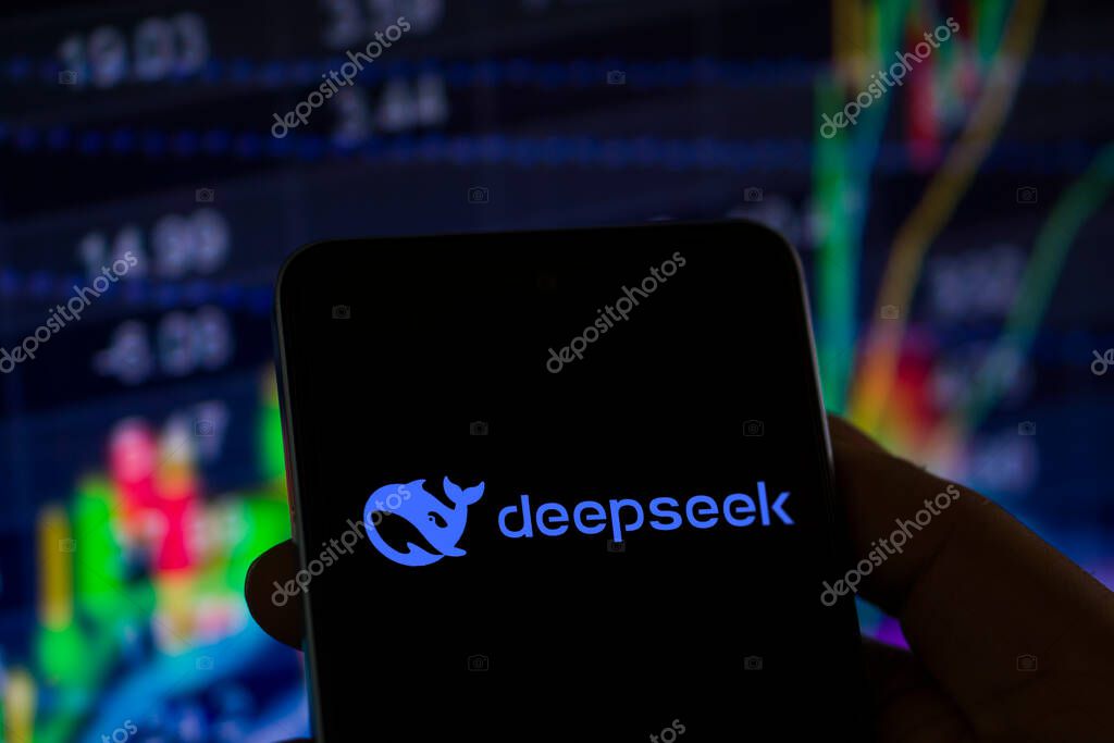 Dhaka, Bangladesh 29 Jan 2025:Deepseek AI chatbot logo in contrast to OpenAIs ChatGPT, symbolizing the competition Deepseek vs ChatGPT