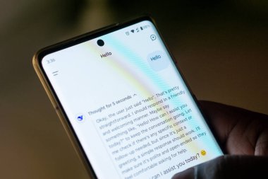Dhaka, Bangladeş 03-02-2025: DeepSeek Çin yapay zeka uygulaması telefon ve bilgisayara yüklendi, DeepSeek AI hisse senedi satışı yaptı; Nvidia rekor pazar kaybı yayınladı.