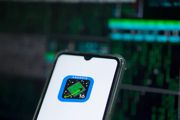 Dhaka, Bangladeş 15 Mart 2025: Android OS 16 'nın görüntüsü Google tarafından yayınlandı.