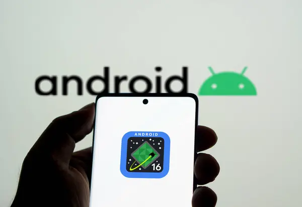 Dhaka, Bangladeş 15 Mart 2025: Android OS 16 'nın görüntüsü Google tarafından yayınlandı.