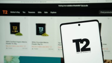 Dhaka, Bangladeş 03 Mayıs 2025: Wabsite ana sayfasında TAKE-İKİ SOFTWARE logosunu gösteren akıllı telefon ekranı üzerindeki seçici odaklanma.
