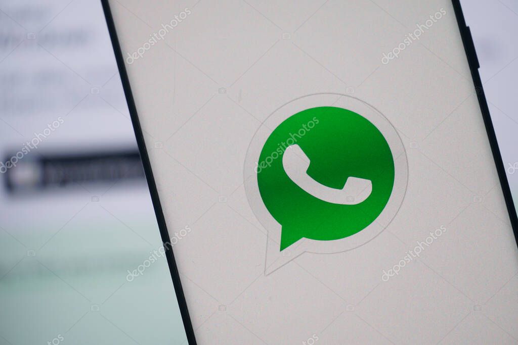 Dhaka, Bangladesh 23 August 2025:Whatsapp logo symbolizing a messaging application