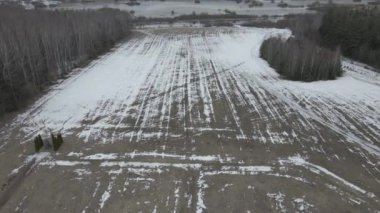 Napolyon ordusunun Berezina Nehri 'ndeki savaş alanının en üst görüntüsü. Yüksek kalite 4k görüntü