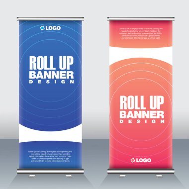 Modern soyut dikey işletmeler Banner Design seti. Sokak İşletmeleri, etkinlikler, sunumlar, toplantılar, yıllık etkinlikler, sergiler için tabela Reklam Şablonu X afişi