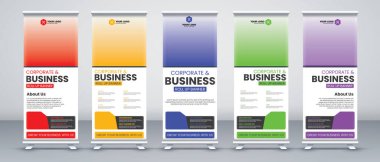 Modern soyut dikey işletmeler Banner Design seti. Sokak İşletmeleri, Etkinlikler, Sunumlar, Toplantılar, Yıllık Etkinlikler, Sergiler