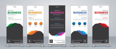 Soyut rulo Banner Design seti. Sokak İşletmeleri, etkinlikler, sunumlar, toplantılar, yıllık etkinlikler, sergiler için tabela Reklam Şablonu X afişi