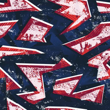 Kavisli çizgiler, noktalar, eski püskü şekiller, renkli sprey boya mürekkebi olan soyut, dikişsiz geometrik desen. Erkek, kız, spor giysileri, ambalaj kağıtları için Grunge kentsel modeli. Grafik renkleri