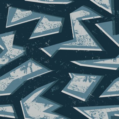 Kavisli çizgiler, noktalar, eski püskü şekiller, renkli sprey boya mürekkebi olan soyut, dikişsiz geometrik desen. Erkek, kız, spor giysileri, ambalaj kağıtları için Grunge kentsel modeli. Grafik renkleri