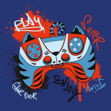 Çizgi film leopar oyun alanı karakteri. Oyun sahası ile vahşi yaşam çizimi.