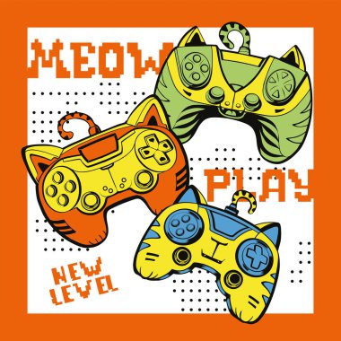 Tahıllar üzerine çizgi film kedisi çizimi arkaplan dokusunda ve Meow Play Win 'e mesaj atın. Kediler oyun sahası