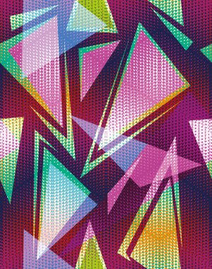 Soyut, dikişsiz geometrik desen. Erkekler ve kızlar için renkli bir geçmiş, moda ve spor giysileri, sırt çantaları, çantalar. Tuhaf kaotik arkaplan.