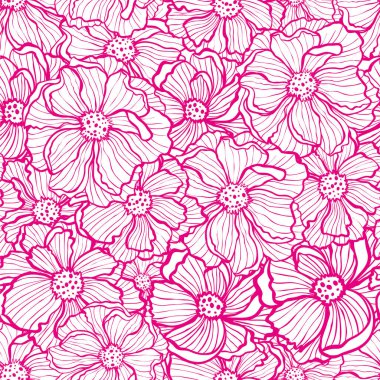 Soyut basit çiçek deseni. Çiçekli sevimli bir iz..