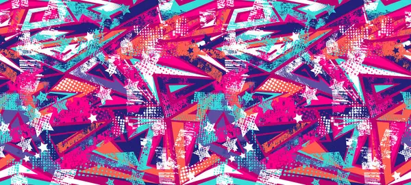 Geometrik, pürüzsüz, kentsel Grunge pembe arka planlı spor kıyafetleri, kız spor tekstili. Geometrik kirli parmak izi. Oklarla, çizgilerle moda spor süsü