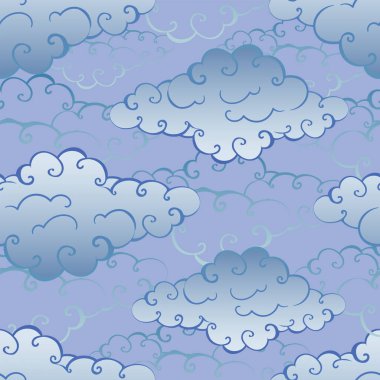 Bulutlar gökyüzünde. Vektör seamless modeli