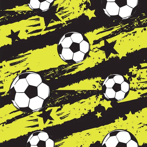 Futbol topu ve geometrik arka planı olan soyut, pürüzsüz futbol deseni. Dokulu geometrik tekrarlama süsü. Futbol tekrar baskısı. Spor Oyunu kapak duvar kağıdı.