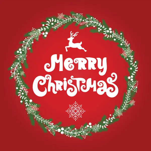 Mutlu Noeller ve yeni yıl ağacı, ren geyikleri, kar taneleri, çiçek çerçeveleri ve arka plan tasarımı olan mutlu tatiller kartları. Modern evrensel sanatsal şablonlar. Vektör illüstrasyonu.