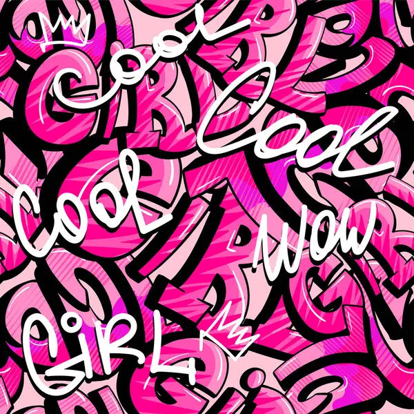 Kız tekstil ürünleri, spor giysileri ve ambalaj kağıtları için soyut, pürüzsüz grunge deseni. Grunge graffitisi tekrar yazdırıyor. Sokak sanat duvarı tekrarlanan süs.