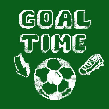 Düz bir tasarımı, pixelated illüstrasyon piksel futbol topu. -Hisse senedi vektör