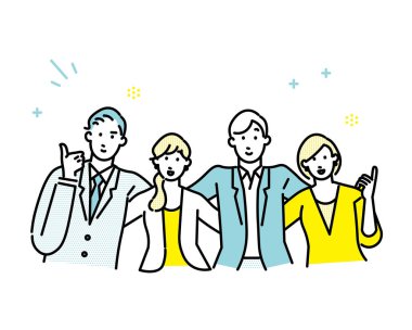 Erkekler ve kadınlar yumruk tokuşturuyor - üst gövde - iş adamları ve kadın simgeleri - basit vektör illüstrasyon materyali