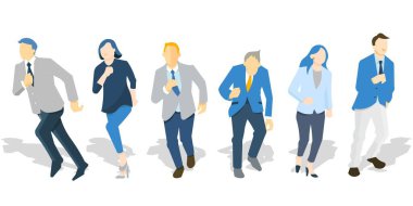 Girişimci - iş adamının beyaz arkaplan resimleriyle çalışan klip sanatı