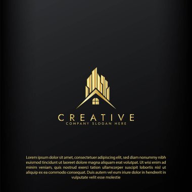 gayrimenkul ticareti gradyan rengi Bandel tasarım logosu, emlak ve inşaat logosu, ev veya emlak logosu tasarımı