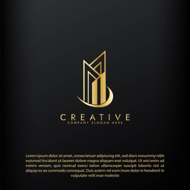 gayrimenkul ticareti gradyan rengi Bandel tasarım logosu, emlak ve inşaat logosu, ev veya emlak logosu tasarımı