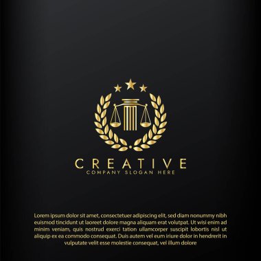 Hukuk logosu adalet hukuk firması logosu adalet avukatı logo vektör tasarımını ölçüyor