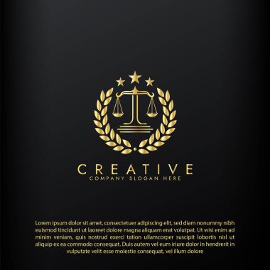 Hukuk logosu adalet hukuk firması logosu adalet avukatı logo vektör tasarımını ölçüyor