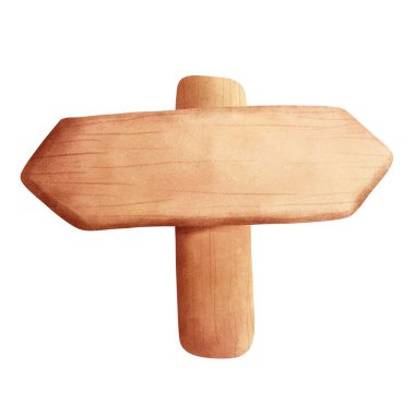 Kırsal suluboya tahta tabela. Sanatsal bir klişe. Sonbahar dekorasyonunun suluboya çizimi.